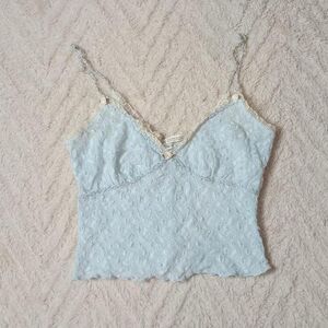 Vintage Claire Pettibone Blue Floral Coquette Cami